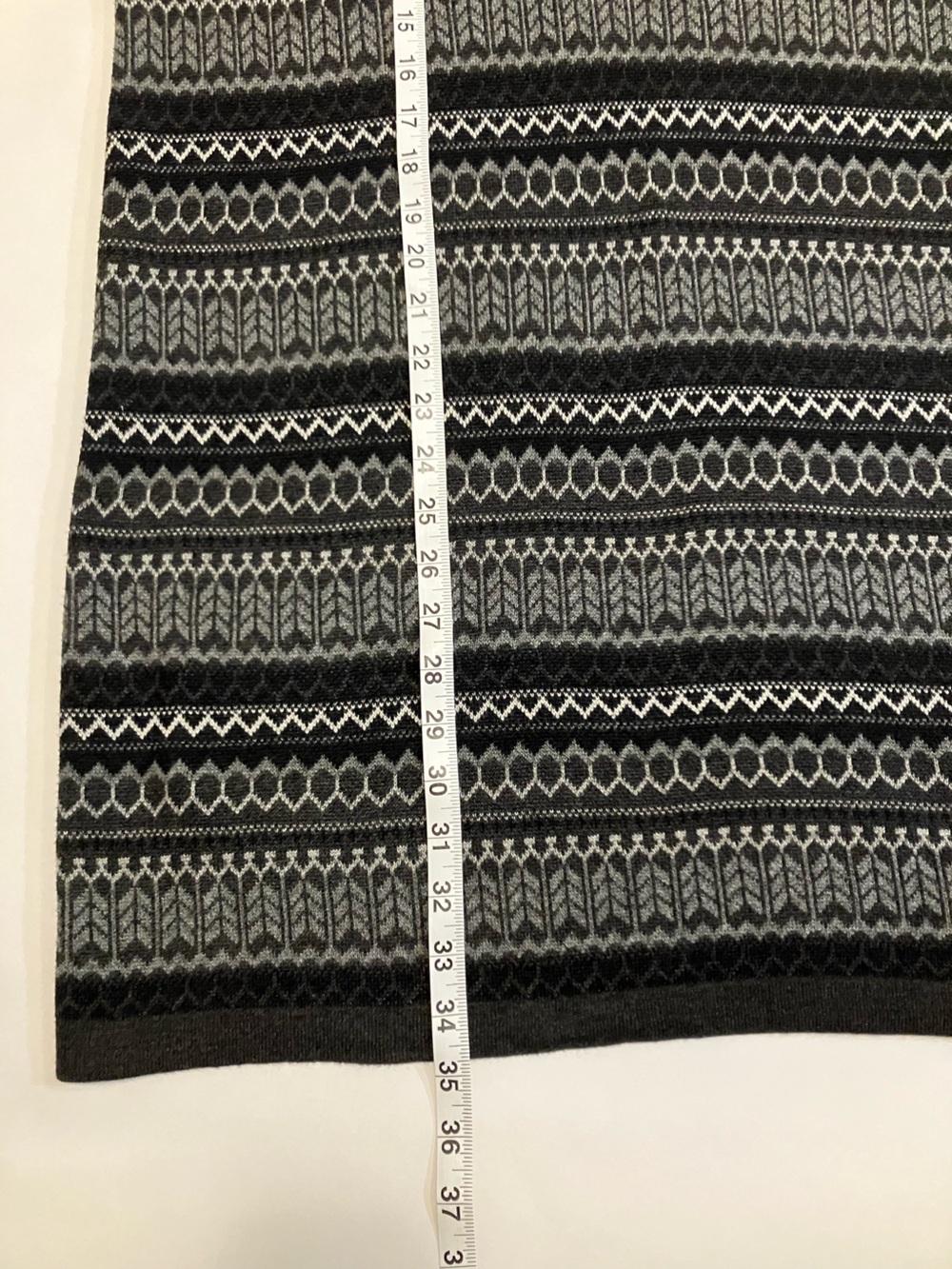 Eddie Bauer Charcoal & Light Gray Zip-Neck Fair Isle Sweater Dress - Picture 9 of 9